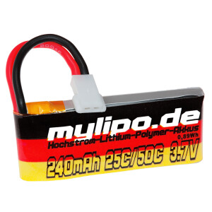 Lipo Akku 240mAh 3,7V 25C/50C HEIM 100 3D GRAUPNER...