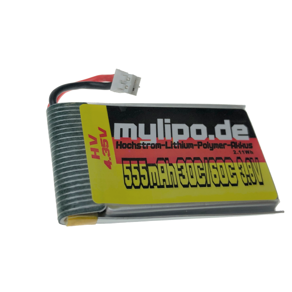 Lipo Battery 555mAh 3.8V HV 30C/60C PH2/mcp/PWC Male