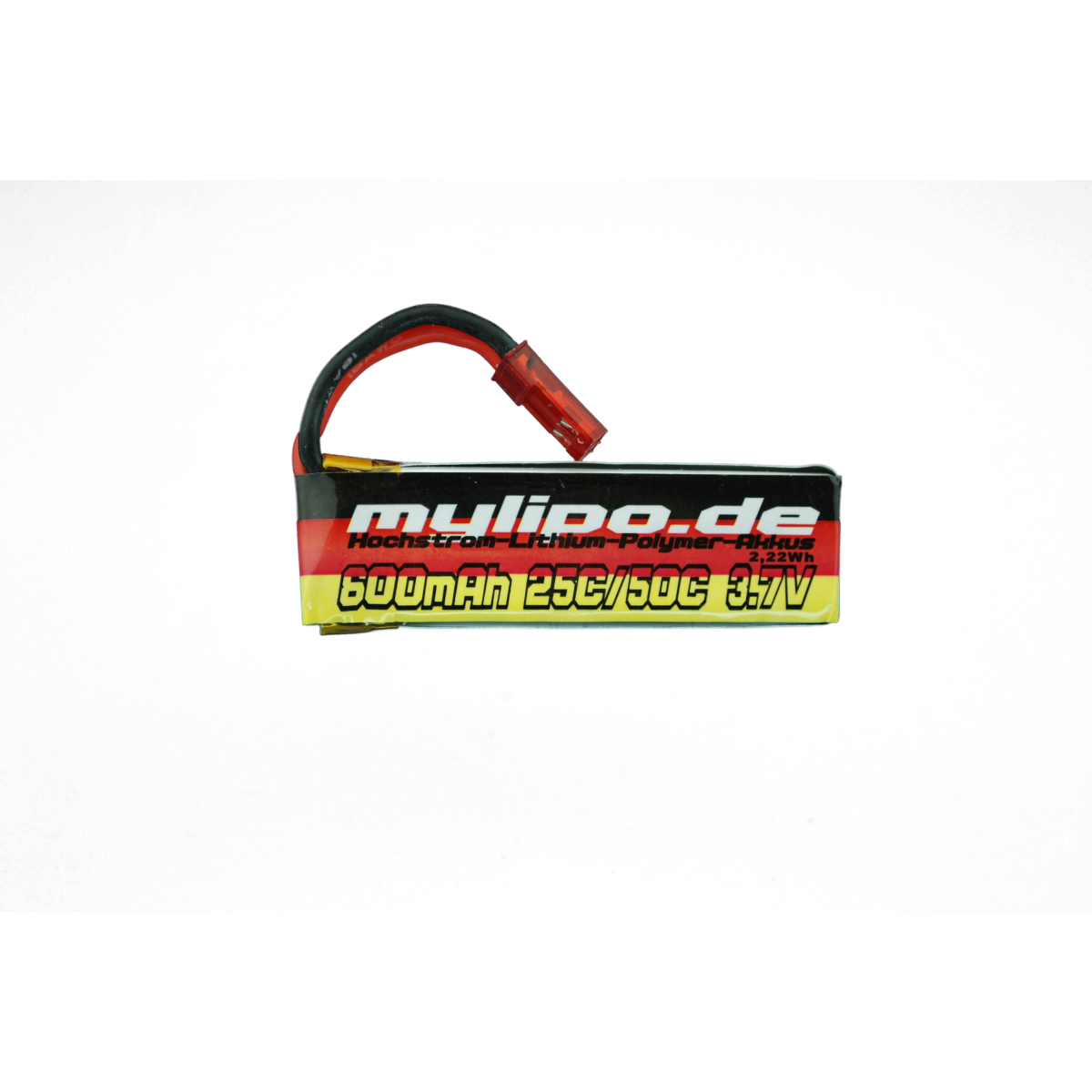 Lipo Akku 600mAh 3,7V 25C/50C JST(rot) Stecker für...
