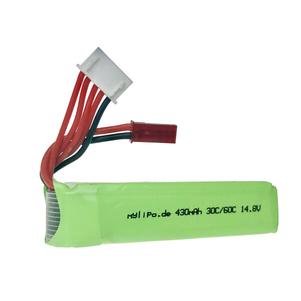 Lipo Akku 430mAh 14,8V 30C/60C JST(rot) Stecker