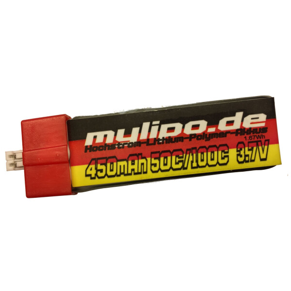 Mylipo Lipo Akku 450mAh 3,7V 50C/100C FPV Nano QX2  GLIMPSE  Inductrix