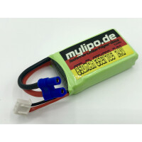 Lipo Battery 850mAh 7.4V 35C/70C EC2 male (e.g., Rodeo 150)