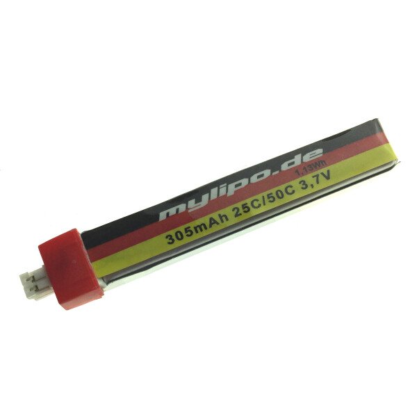 Lipo Battery 305mAh 3.7V 25C/50C PH2l Male PWconnector TinyWhoop