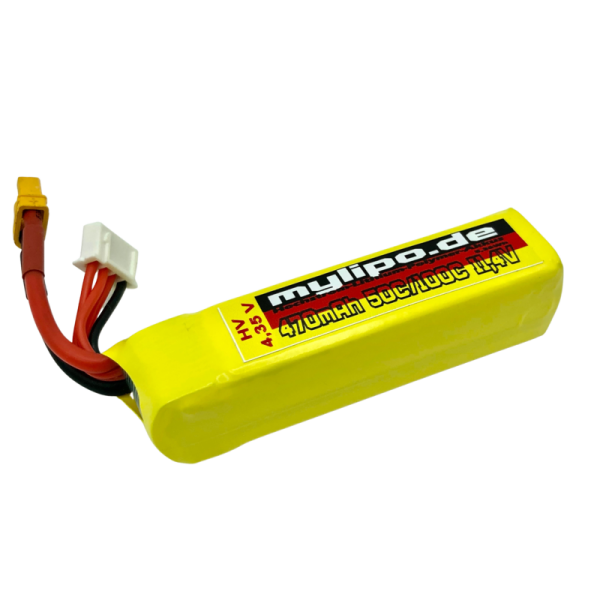 Lipo Battery 470mAh 11.4V HV 3S 50C/100C FPV Parcour Cable + Plug XL