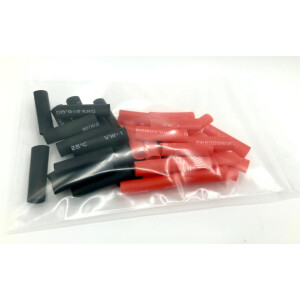 20 X Shrink Tubing Pieces 10mm x 30mm Red and Black