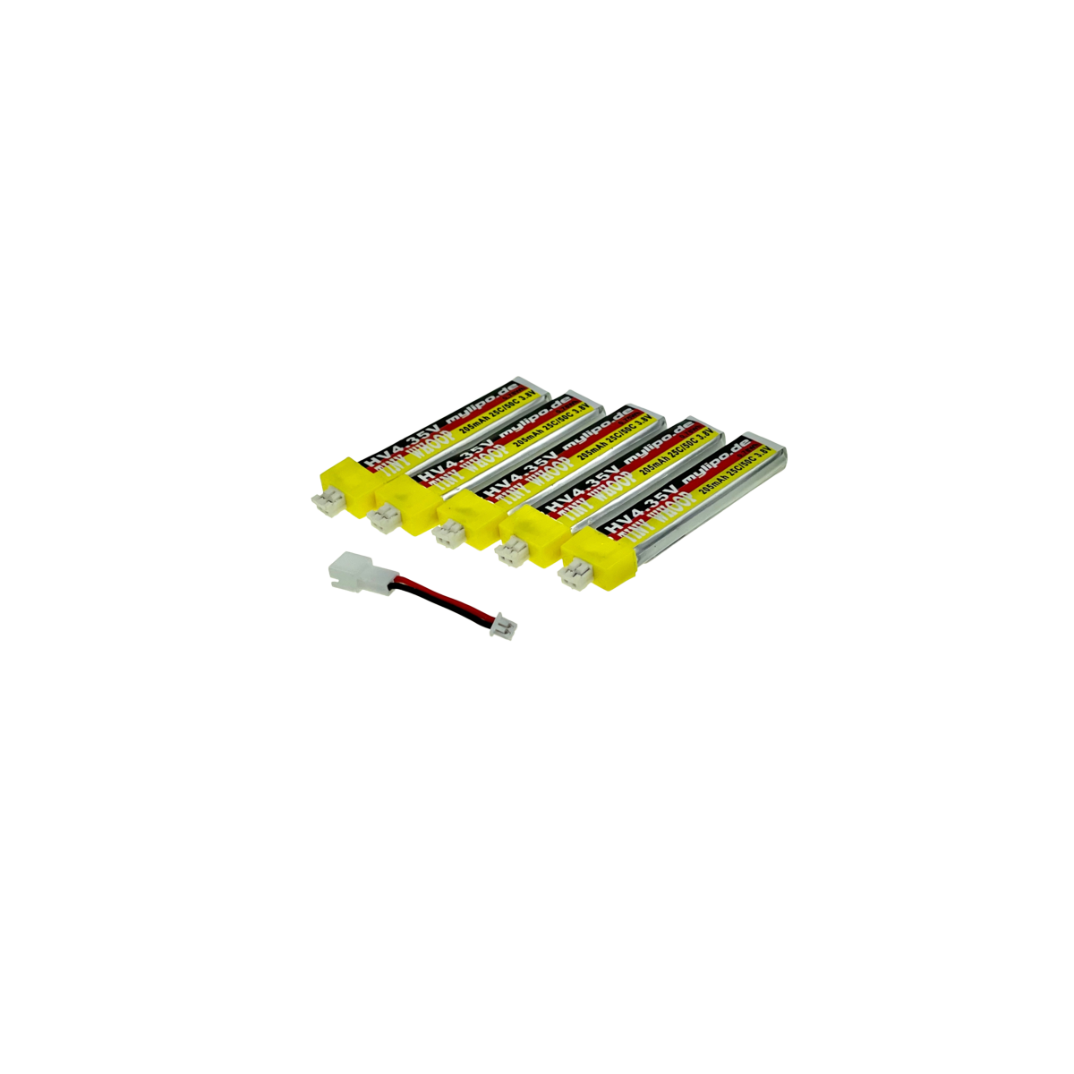 5x Lipo Akku 205mAh HV 3,8V 25C/50C PH2.0 Stecker