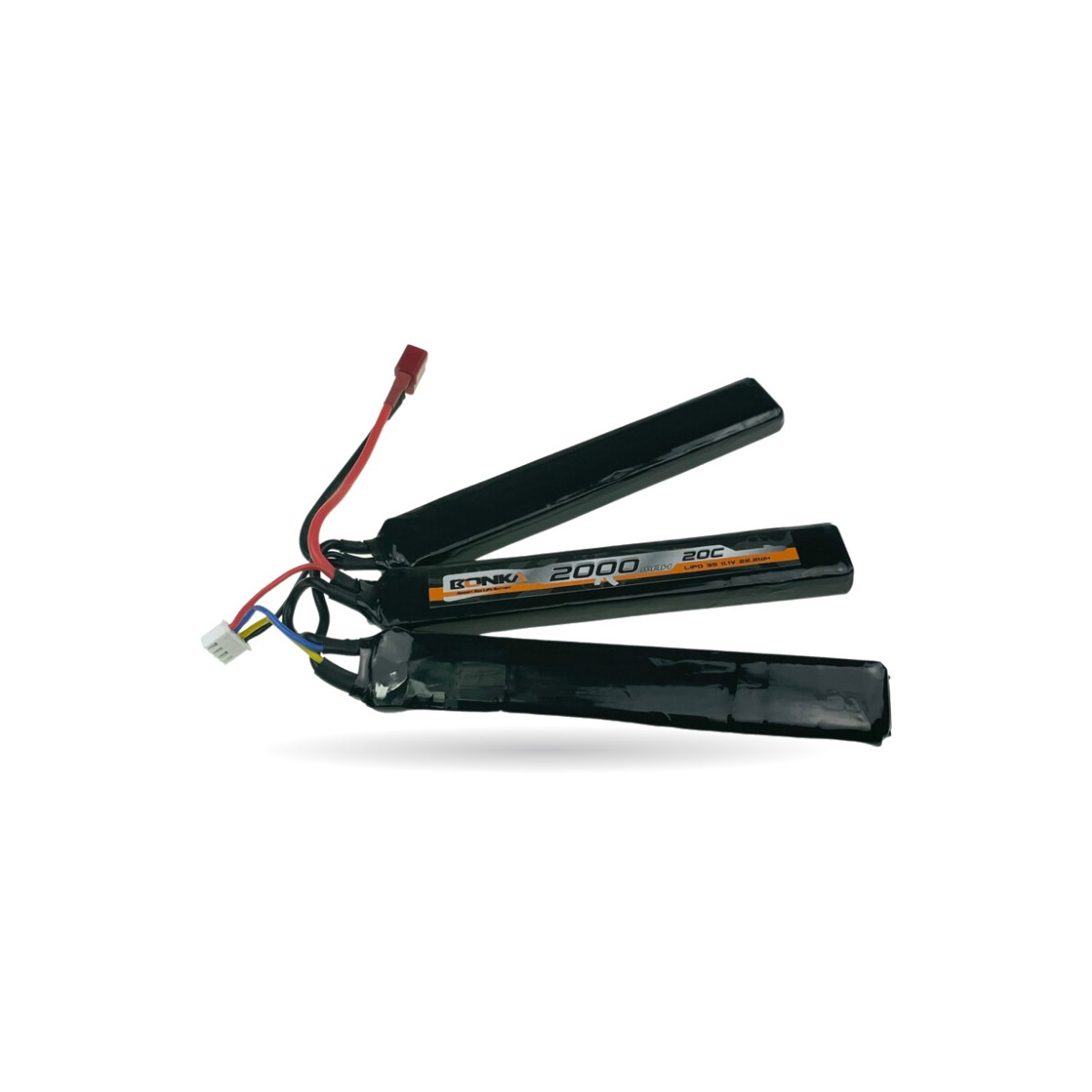 Bonka Airsoft Lipo Akku 2000mAh 3S 11,1V 20C-3-Dean Tri-Pane