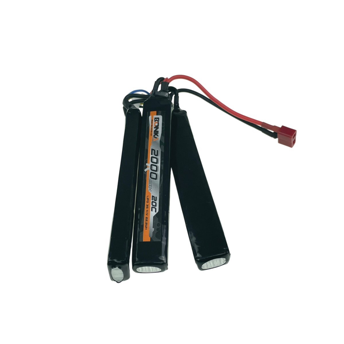 Bonka Airsoft Lipo Akku 2000mAh 3S 11,1V 20C-3-Dean Tri-Pane