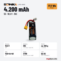 Bonka Lipo Akku 4200mAh 18,5V 5S 35C XT90
