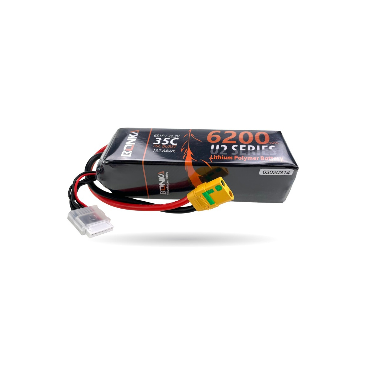 Bonka Lipo Akku 6200mAh 22,2V 6S 35C XT90 Antiblitz