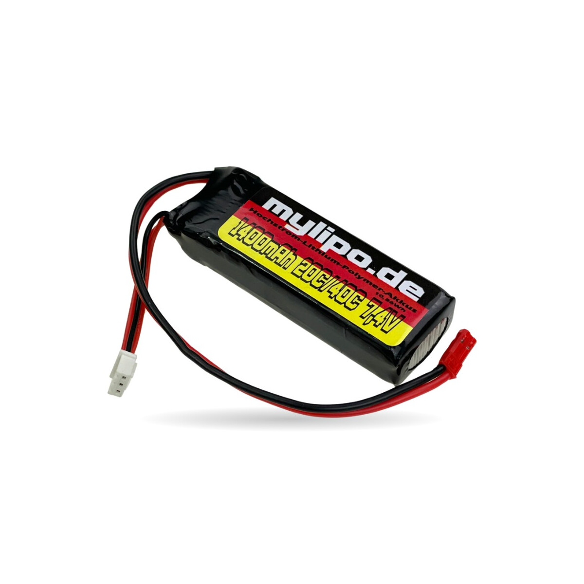 Lipo Akku 1400mAh 7,4V 2S 20C/40C  JST-F box