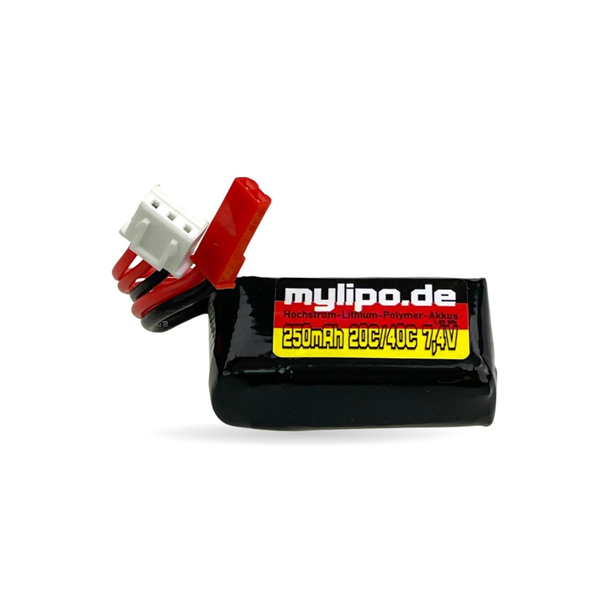 Lipo Akku 250mAh 7,4V 20C/40C JST-Red box
