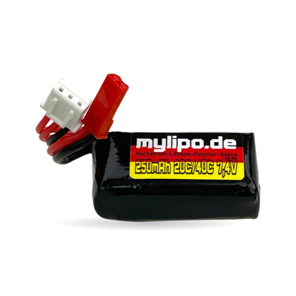 Lipo Akku 250mAh 7,4V 20C/40C JST-Red