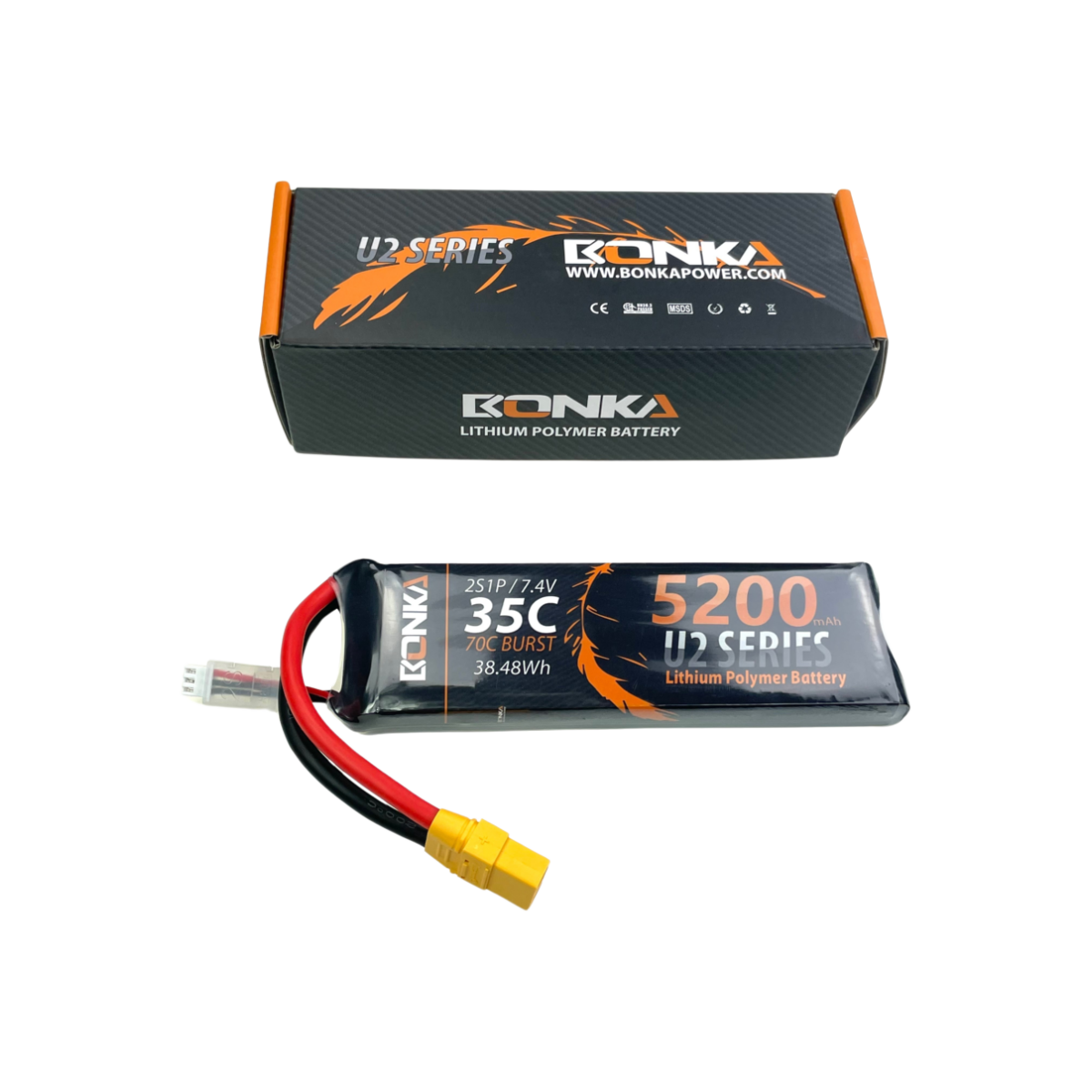 Bonka Lipo Akku 5200mAh 7,4V 2S 35C/70C XT90