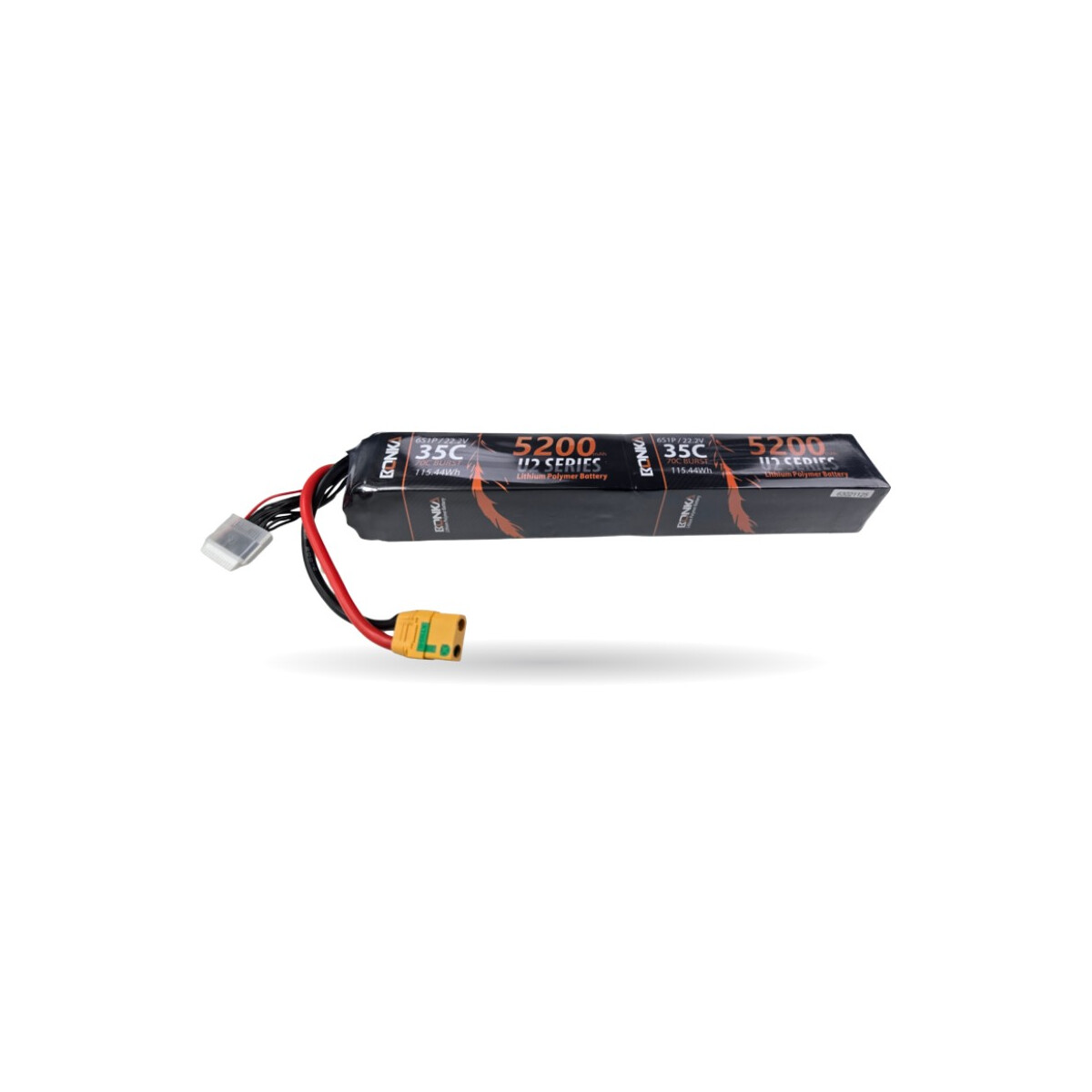 Bonka Lipo Akku 5200mAh 44,4V 12S 35C XT90AB lang 13Pol Bala
