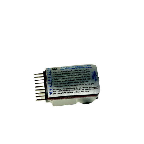 1S-8S Lipo Batterie Tester, RC Lipo Akku Batterie Niederspannungsalarm Checker Summer Alarm Lipo Warner mit LED-Anzeige für Lipo, Li-Ion, LiMn, Li-Fe Batterie