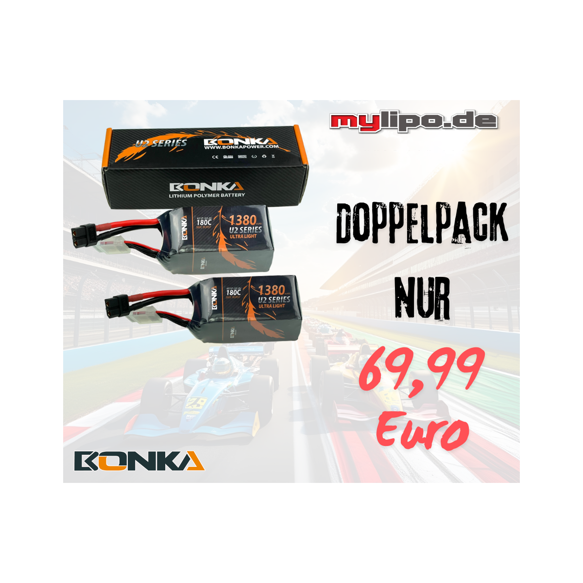 2xBonka Lipo Akku1380mAh 22,2V 180C/360C FPV XT60 #1