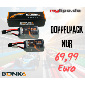 2xBonka Lipo Akku1380mAh 22,2V 180C/360C FPV XT60 #1