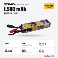 Bonka Lipo Akku1580mAh 29,6V 200C/400C FPV AS150