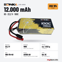 Bonka Lipo Akku 12000mAh 100C  22,2V AS150 Antiblitz