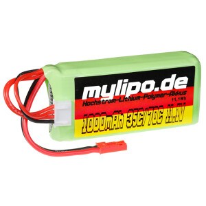 Lipo Akku 1000mAh 11,1V 35C/70C