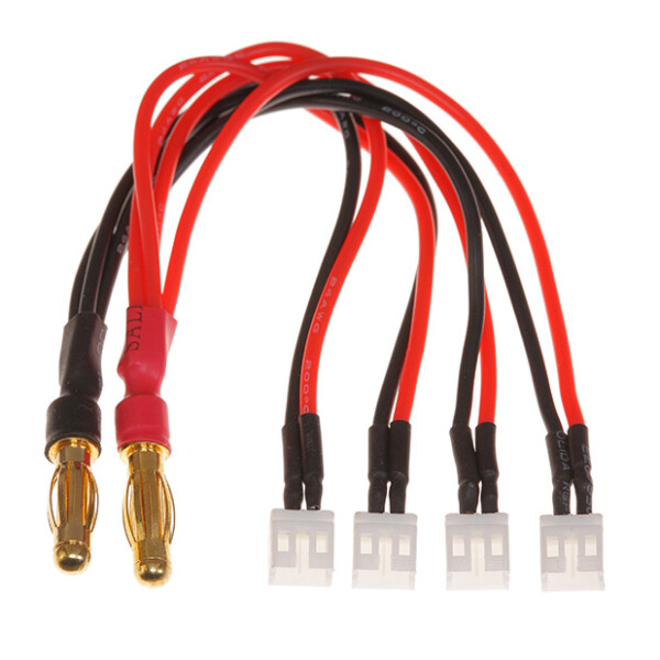 Ladeadapter 4-fach PH2.0 parallel mcpx-->4mm Goldstecker /  PWC  PowerWhoopConnector