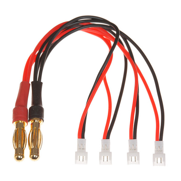 *Ladeadapter 4-fach parallel JST PH1.25 2 Pin Buchse --> 4mm Goldstecker