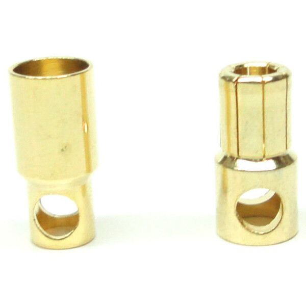 1 Paar 6mm Goldkontaktstecker