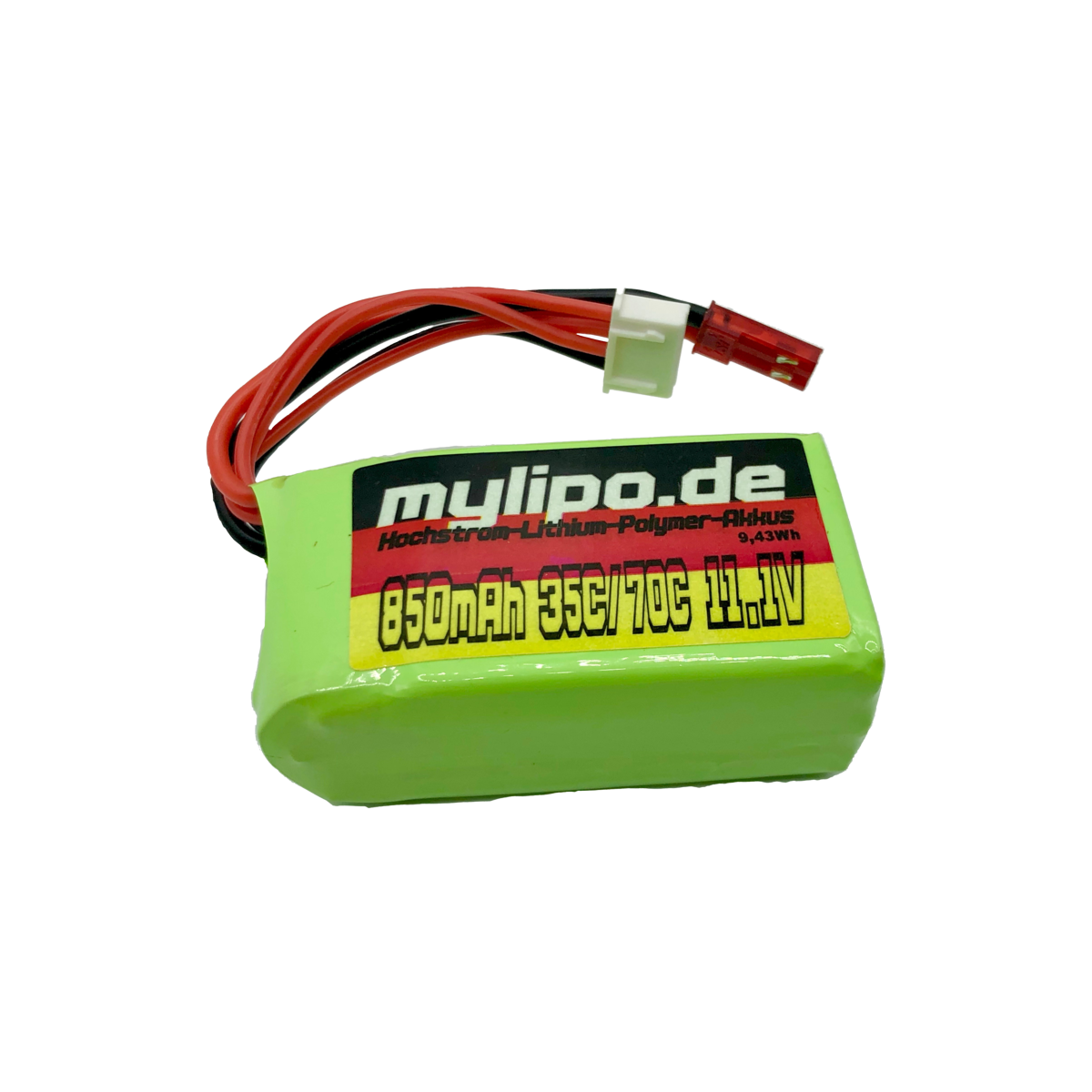 Lipo Akku 850mAh 11,1V 35C/70C
